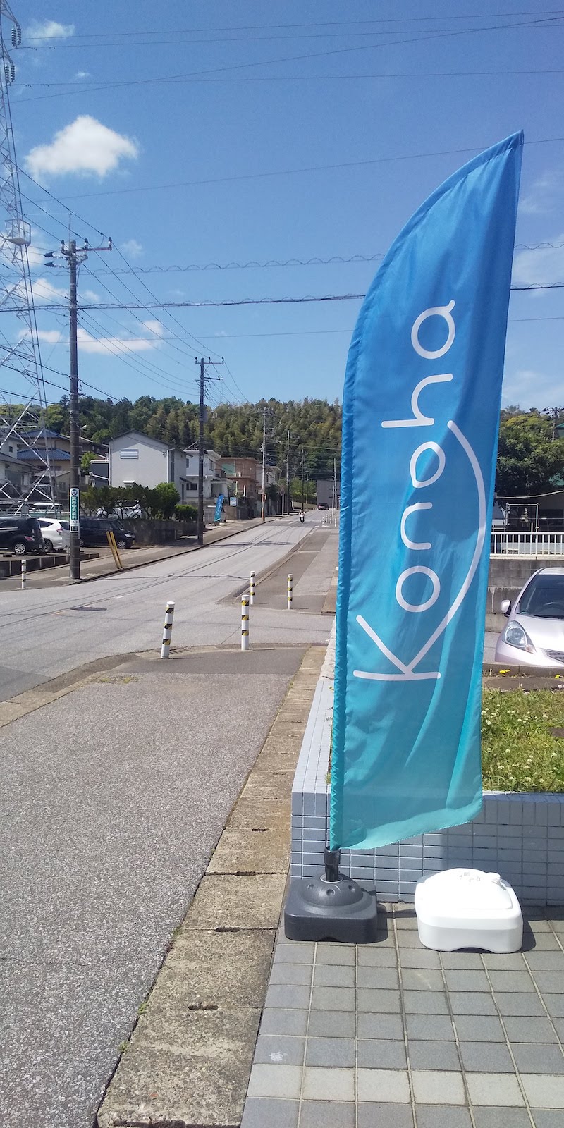 駐車場目印の青い旗